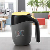 Elephant Spill-Proof Vaccum Mug (400 ml) Black - Yellow